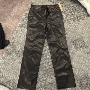 Hudson Jeans Black Leather Look Pants